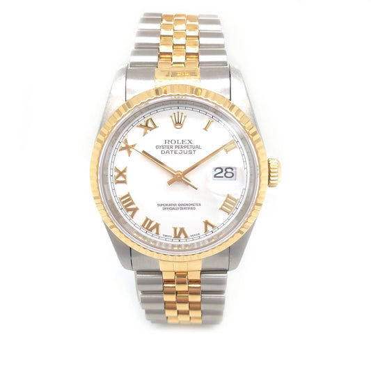 Rolex datejust 16233 white dial