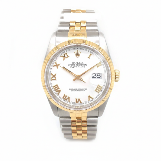 Rolex datejust 16233 white dial
